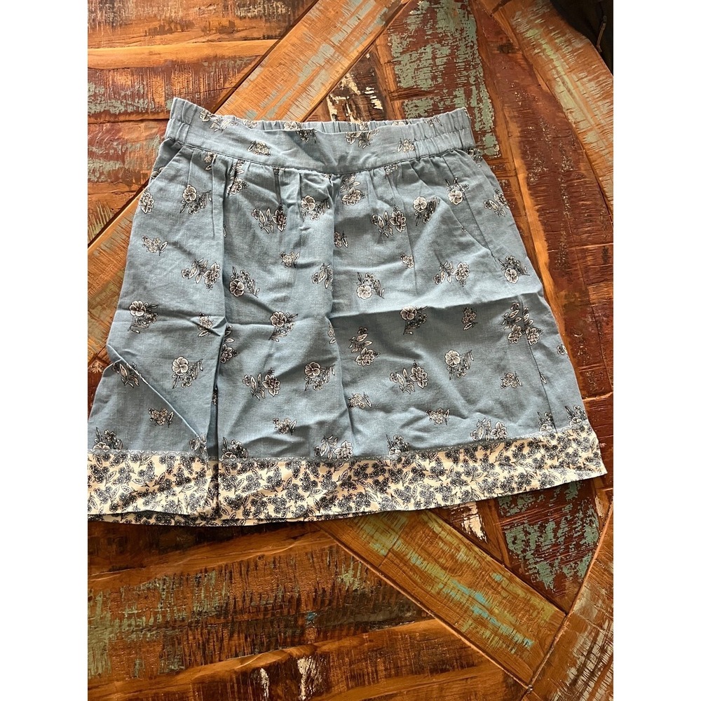 Women's Loft Outlet Blue Flower Pocket Skirt Size Small